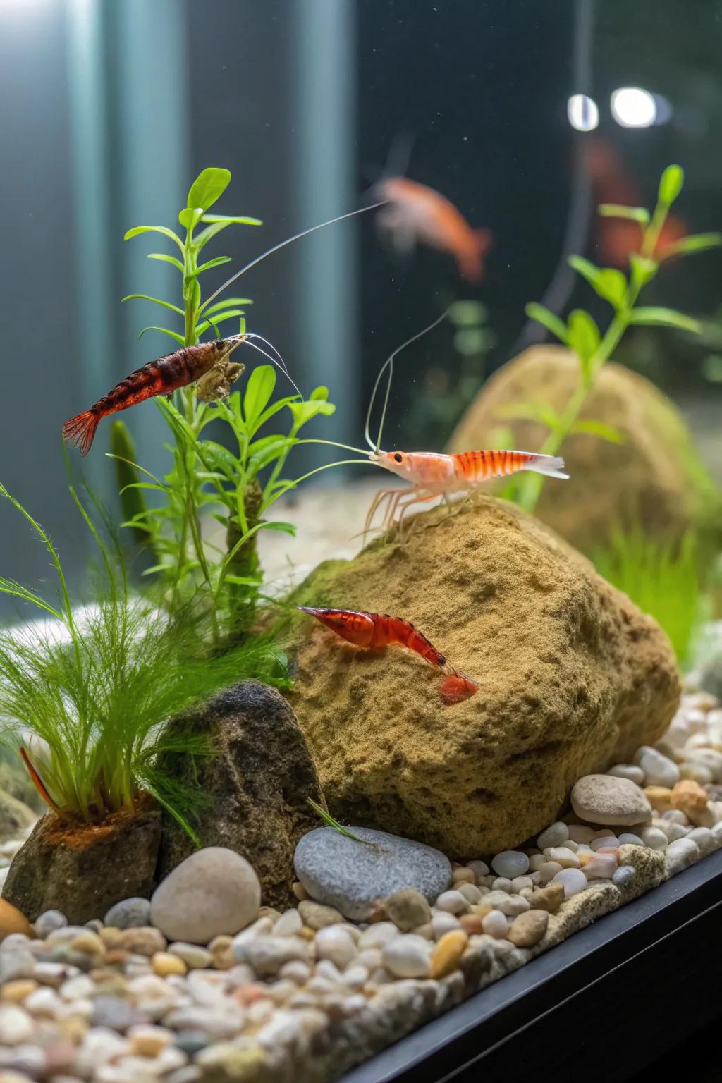 A vibrant shrimp habitat design