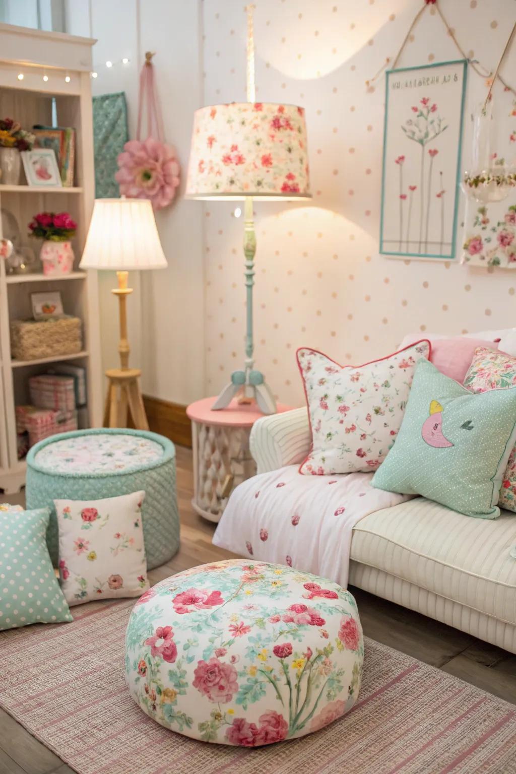Whimsical florals add a playful touch to your home.