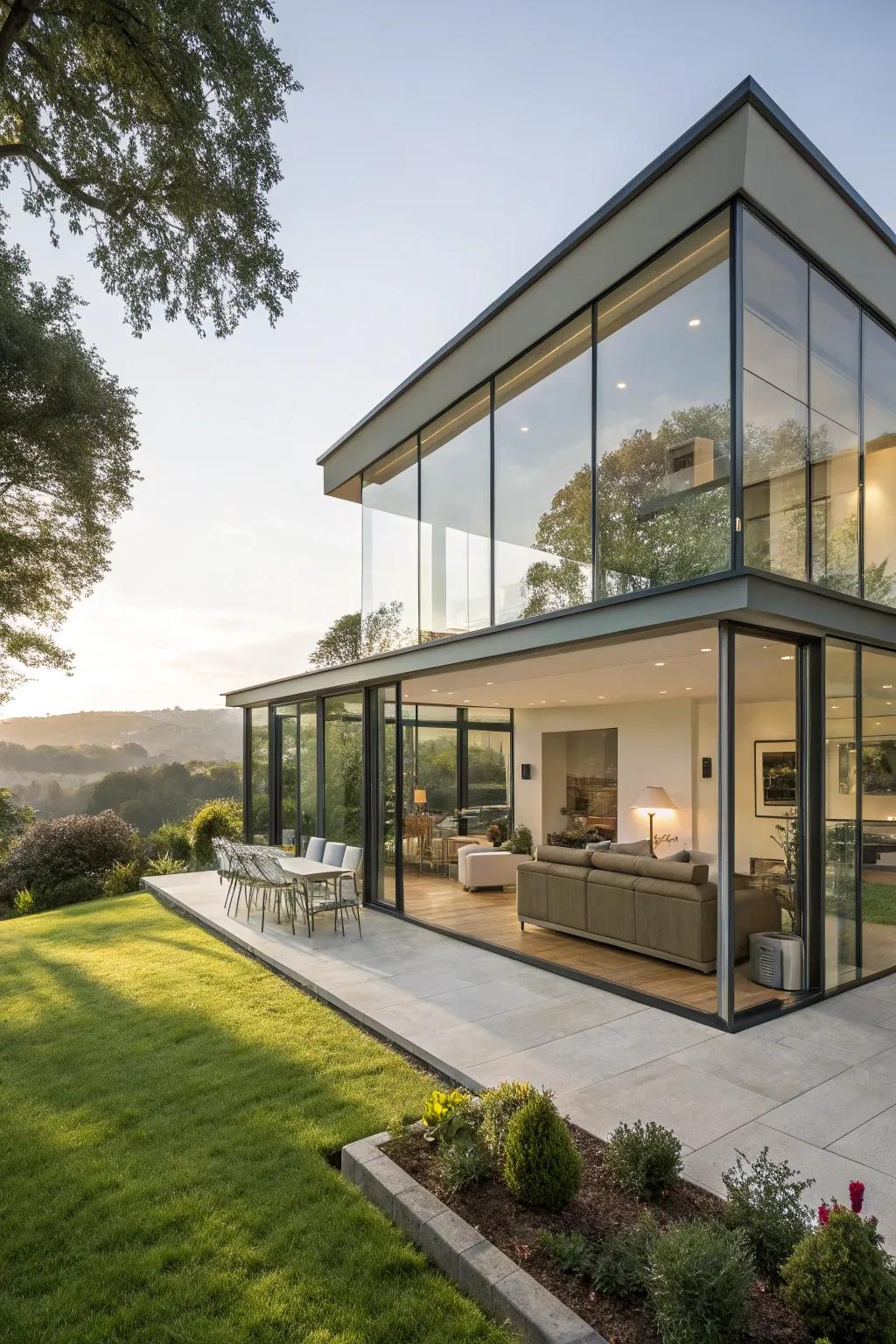 Crystal frontages offering modern sleekness and radiance