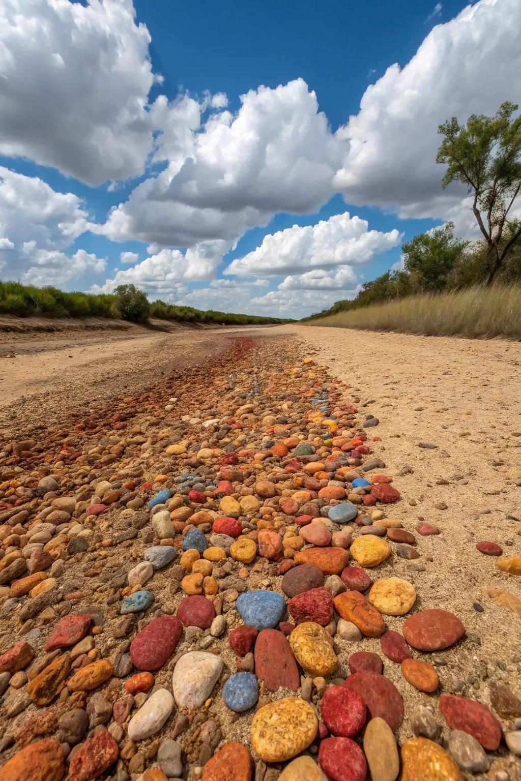 Chromatic shingles inject a playful and vivid tone into your creek bed.