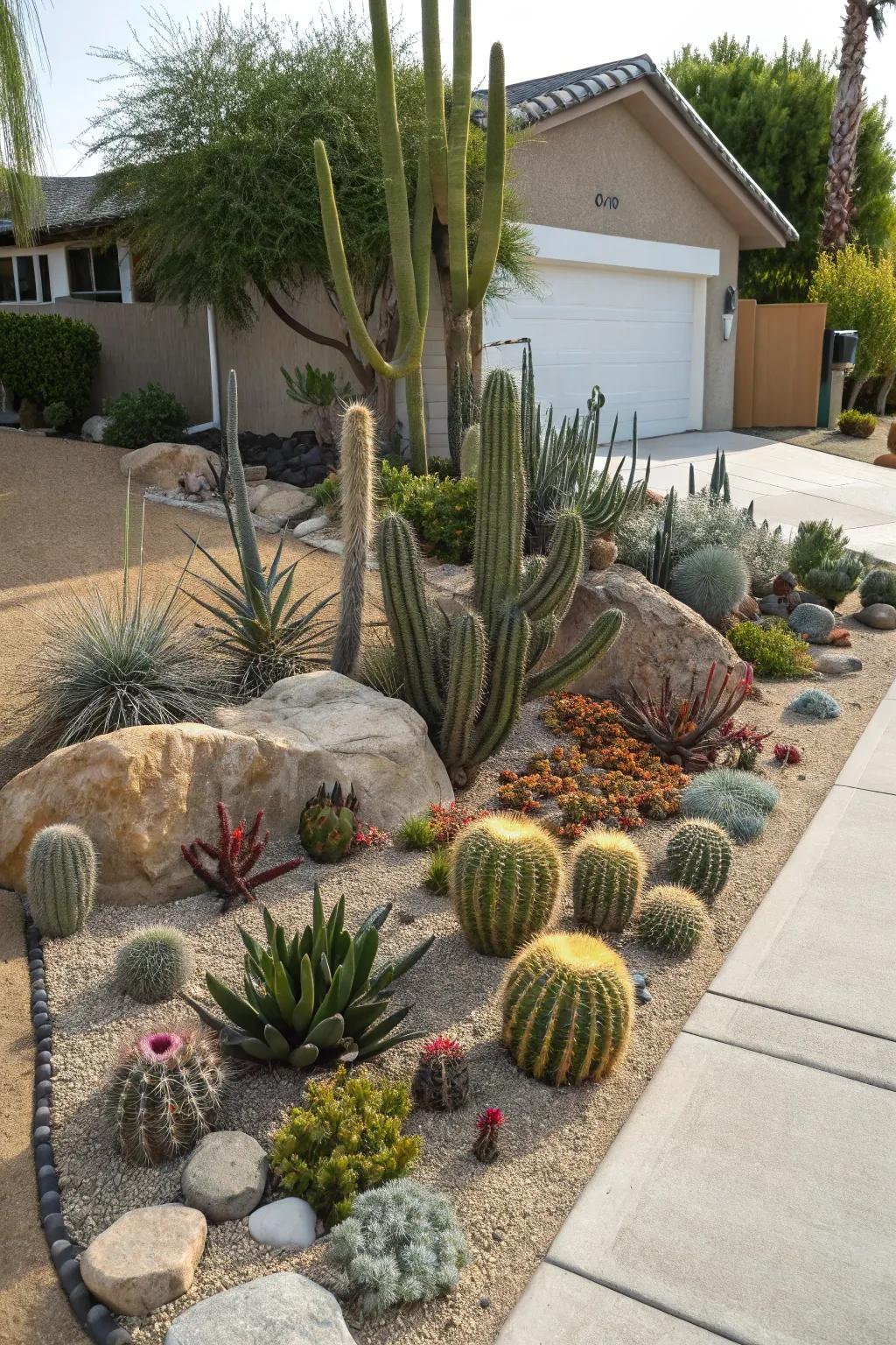 Cacti showcases offer striking appeal, standing as symbols of resilience.