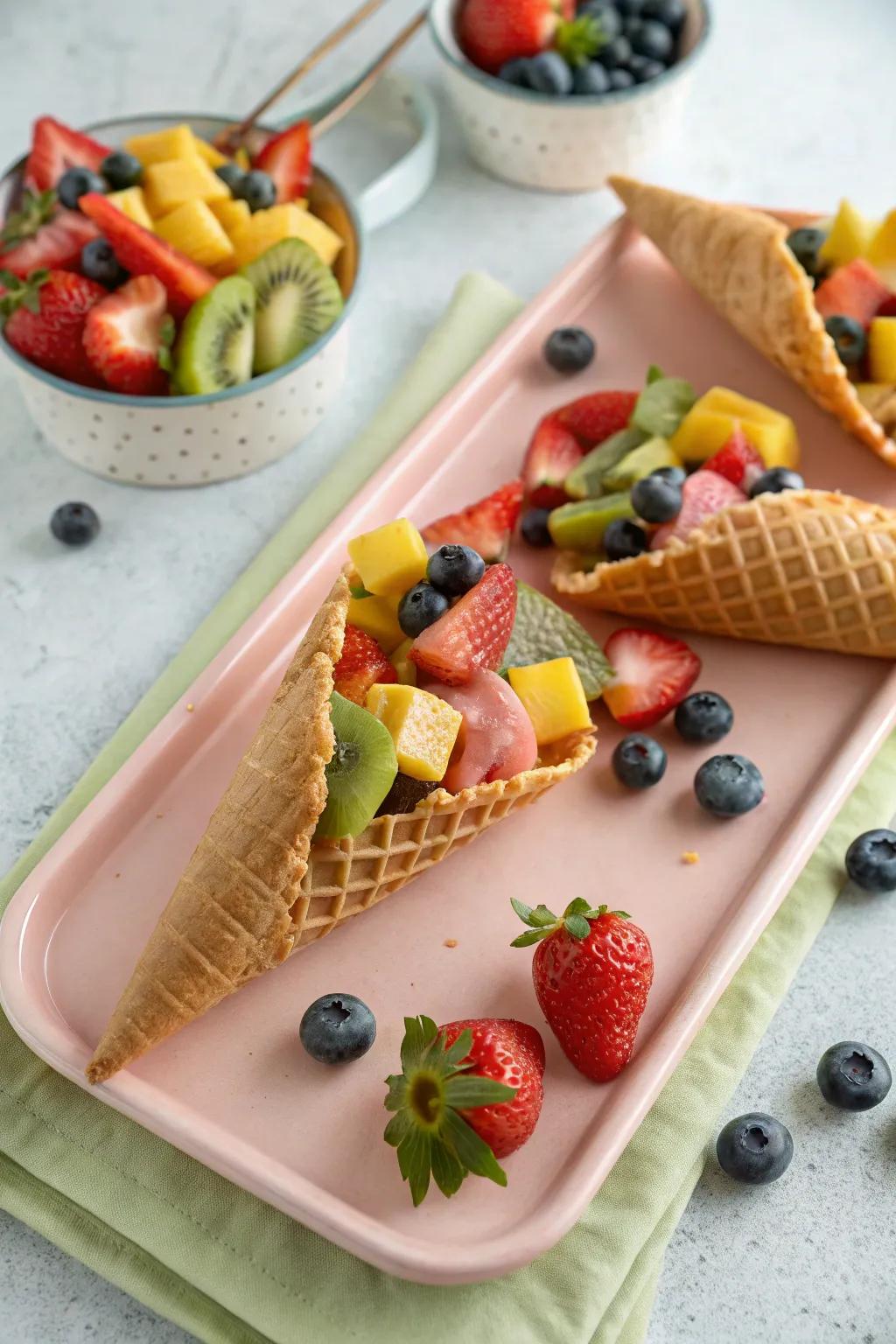 Fruit cones present a simple and easily manageable service possibility.