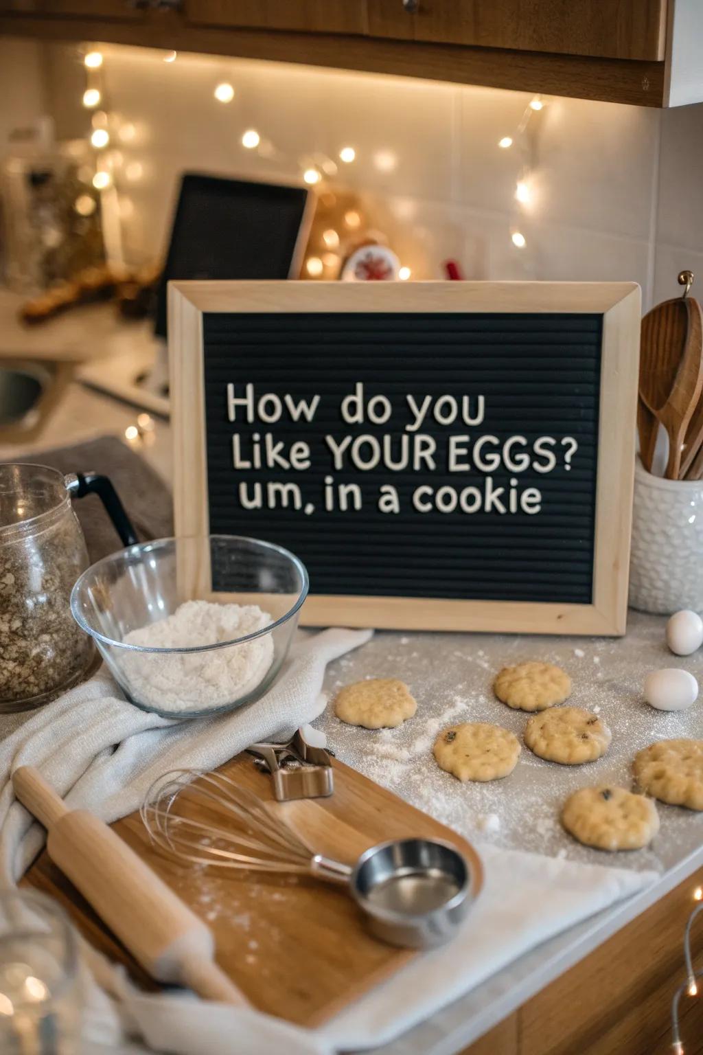 A sweet sentiment for baking enthusiasts.