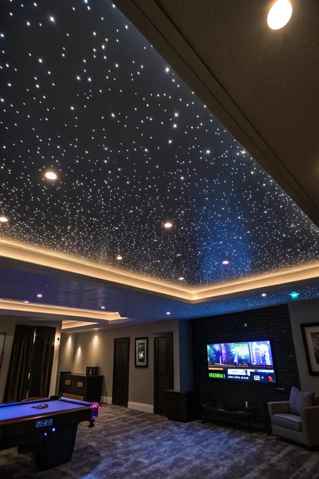 AstroFiber Lights fashion a magical starlit sky above.