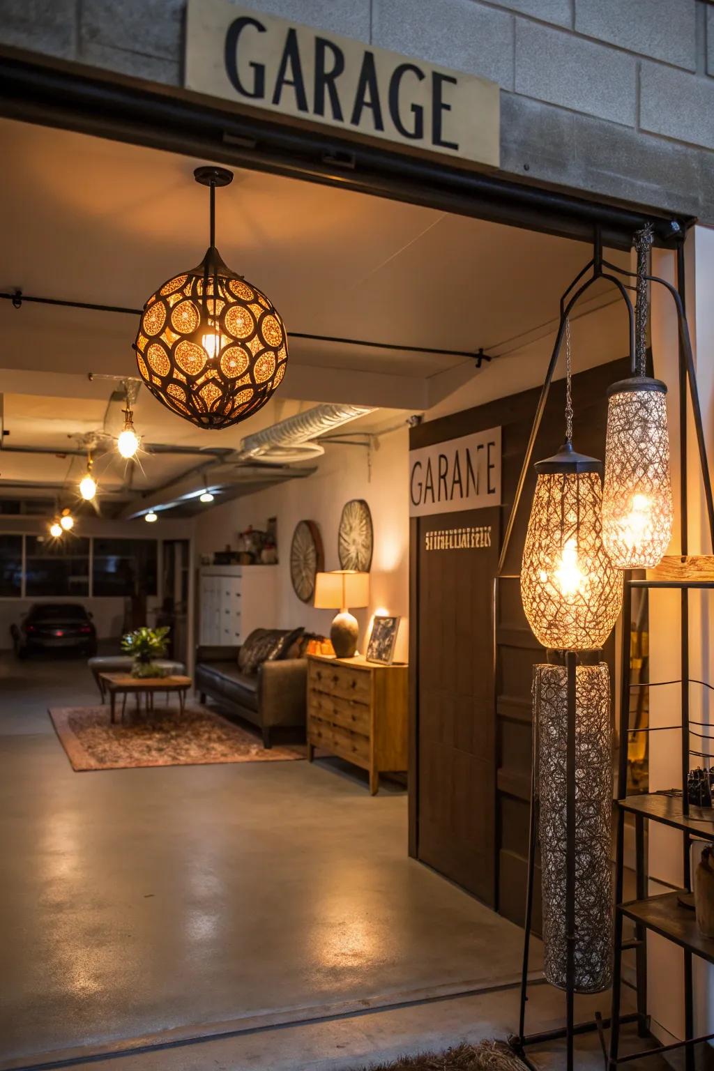 Inventive light fittings introduce style and utility.