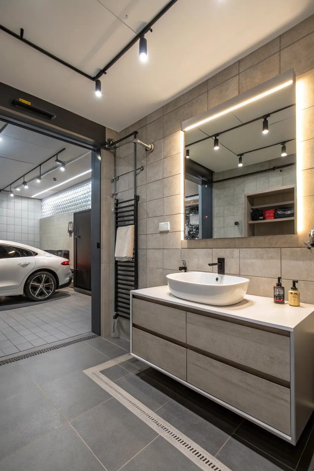 A luxurious washroom conversion offers a touch of elegance.