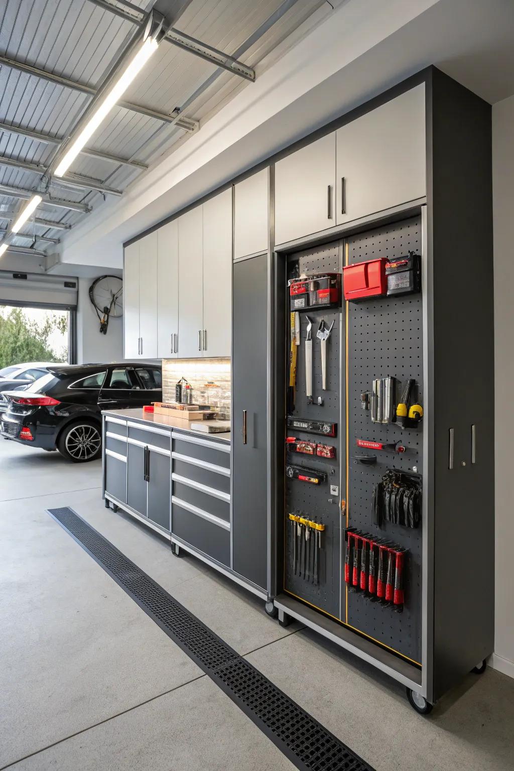 Modular cabinets offer customizable solutions.