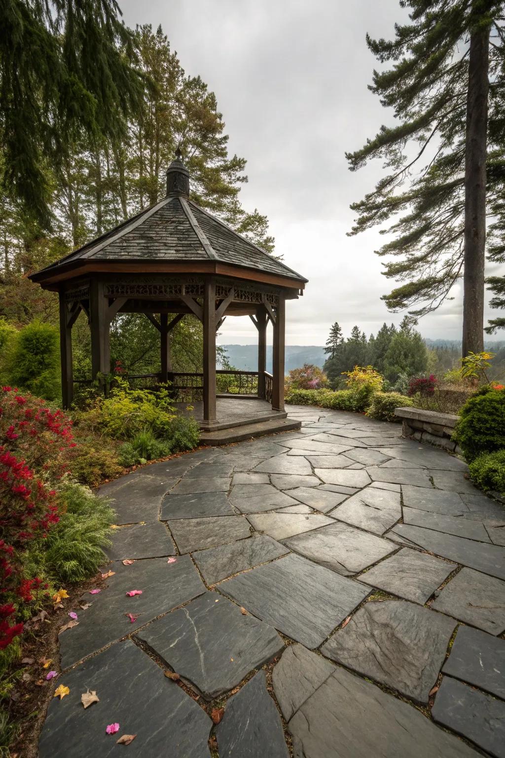 Capture raw beauty with natural slate flooring.