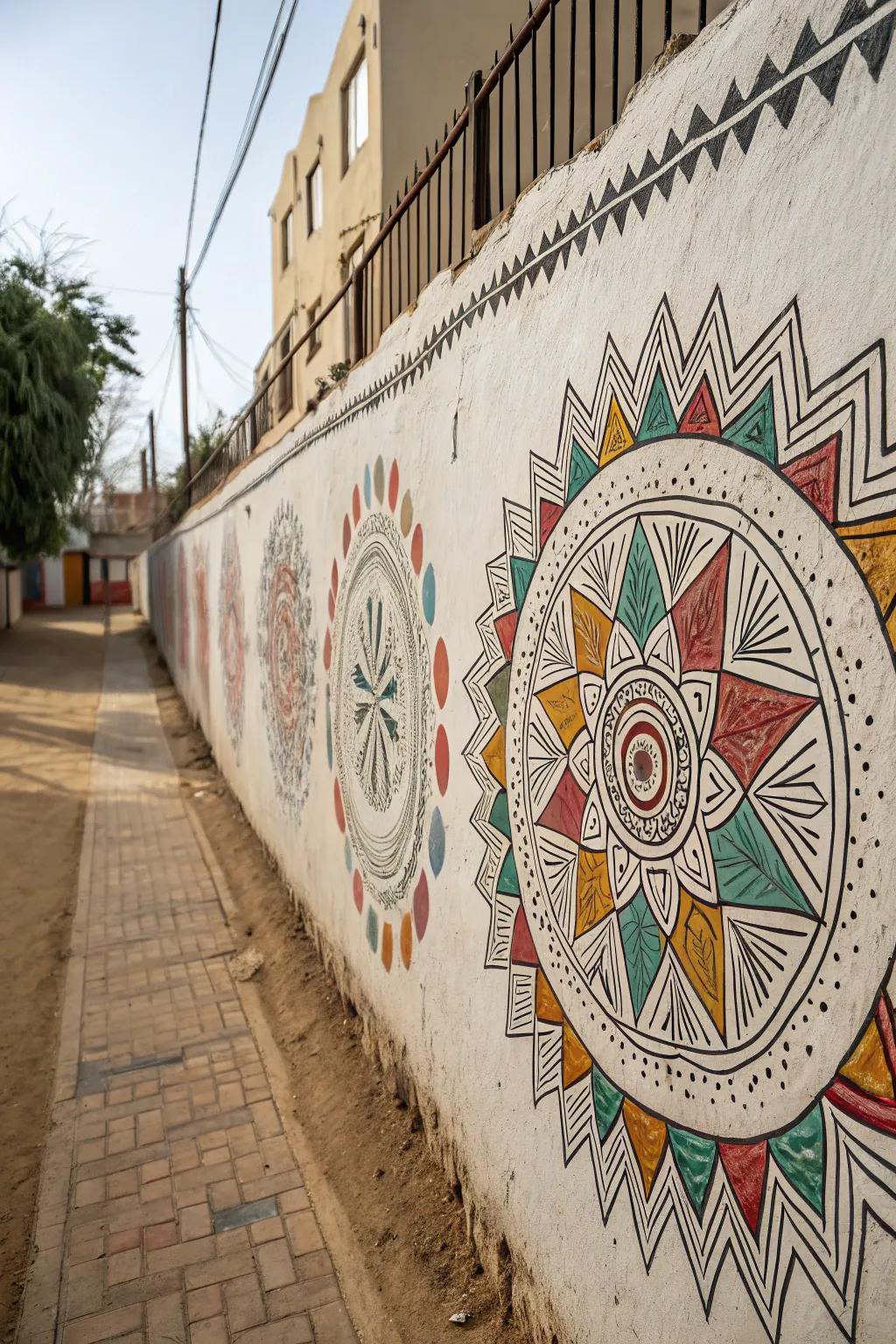 A paint pen provides a personalized method to geometric wall art.