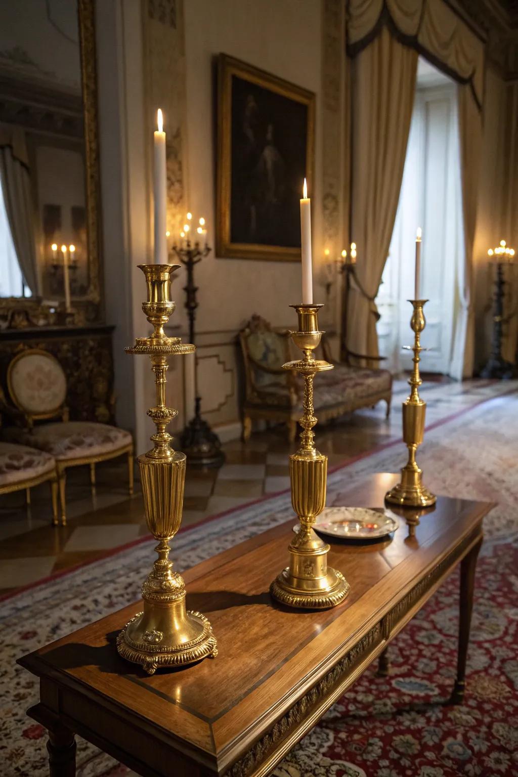 Gleaming light sticks create a warm and elegant atmosphere.