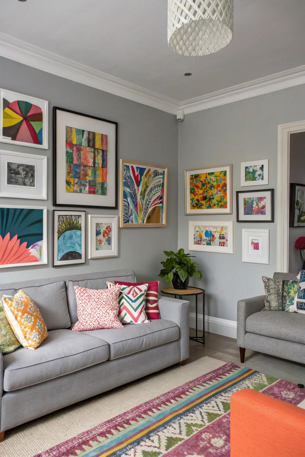 Art brings life and personality to gray spaces.