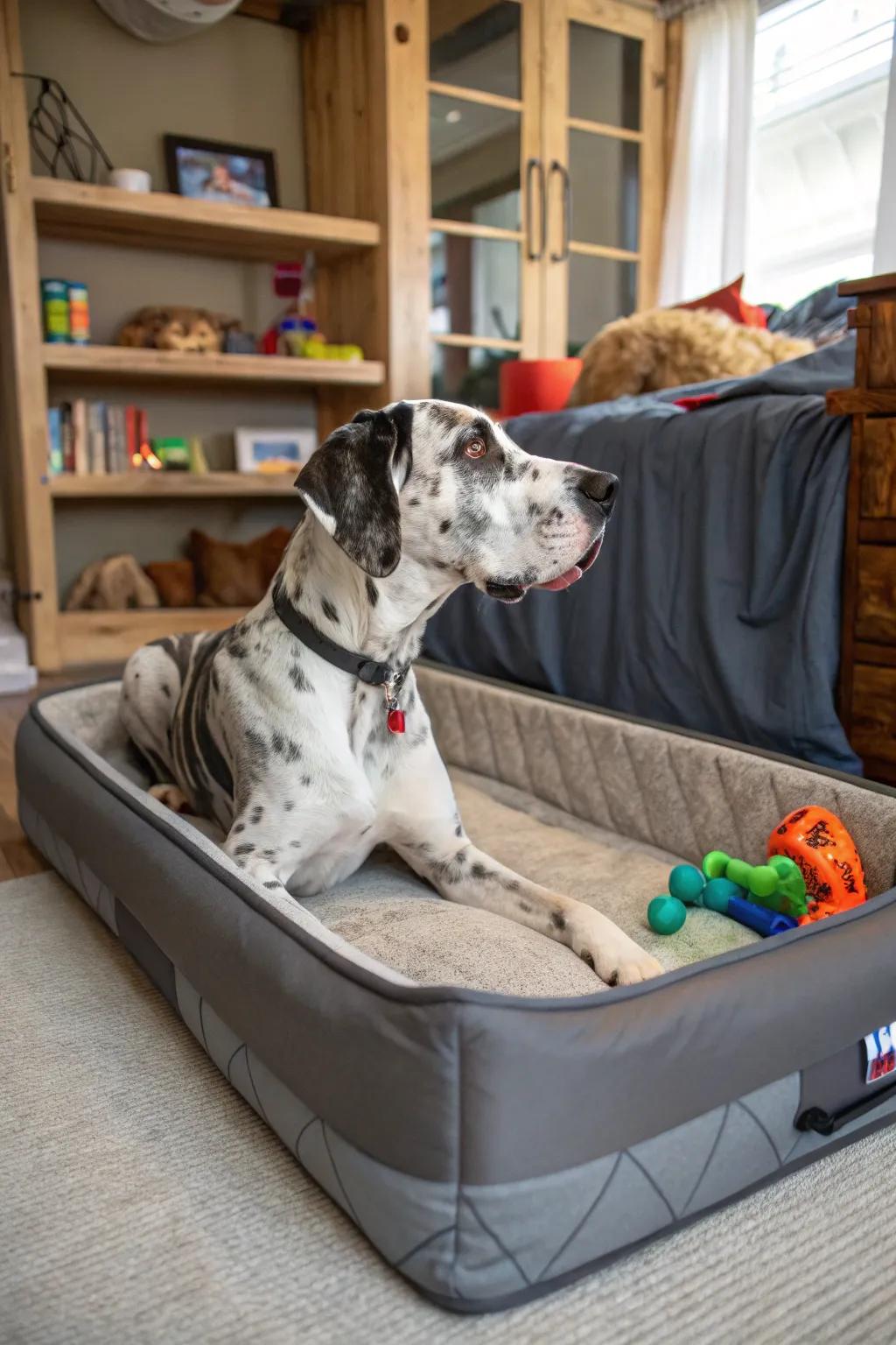 Chew-proof beds are perfect for Great Danes who love to play and gnaw.