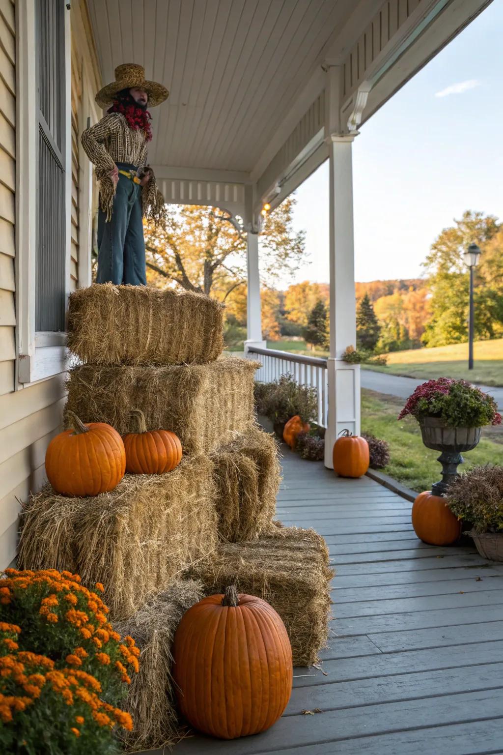 A spectral harvest design brings traditional Halloween charm.