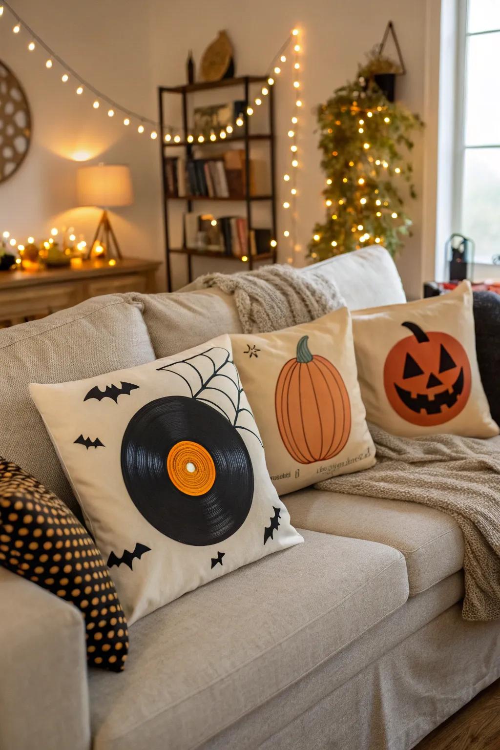 Adhesive film cushions incorporate celebratory flair to your sitting area.