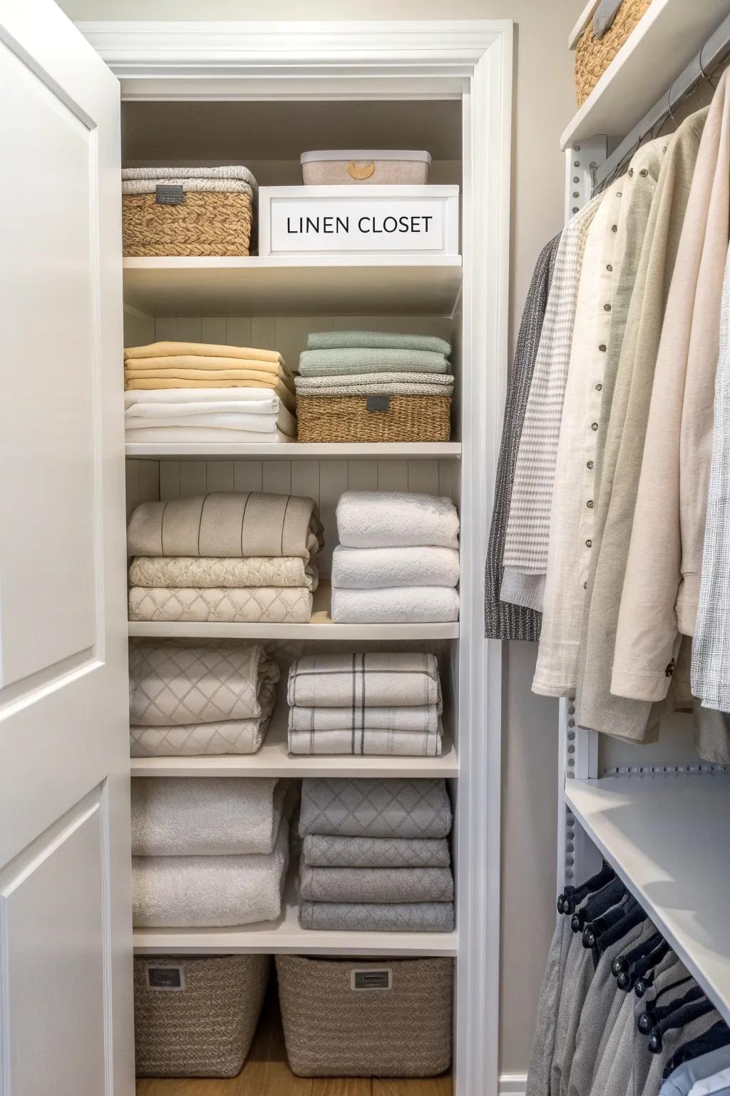 A systematic approach helps keep your linens orderly and accessible.