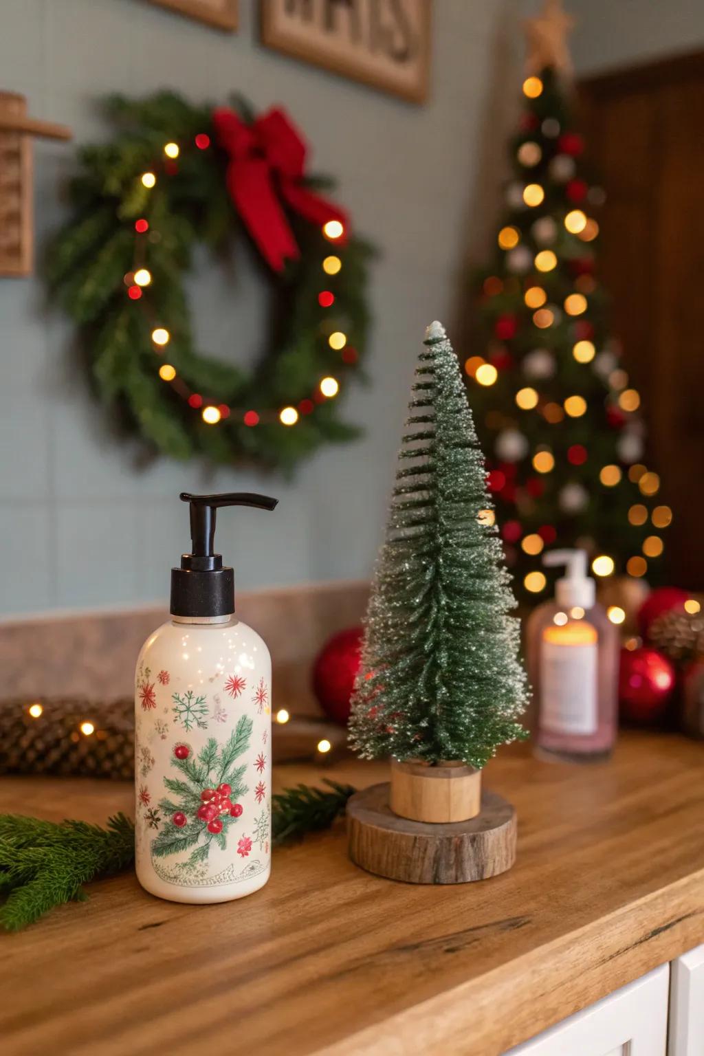 A festive touch with a miniature bristle evergreen
