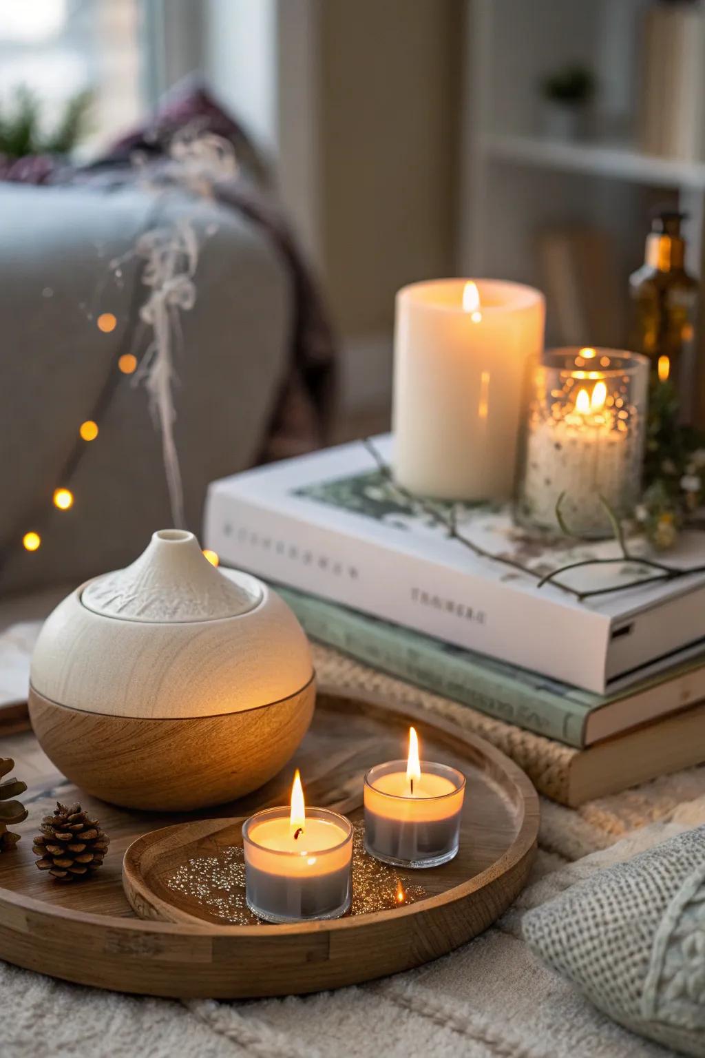 The fragrance of the festive season permeates the atmosphere.