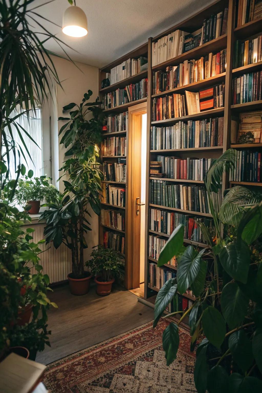 Foliage adds a revitalizing element to the library.