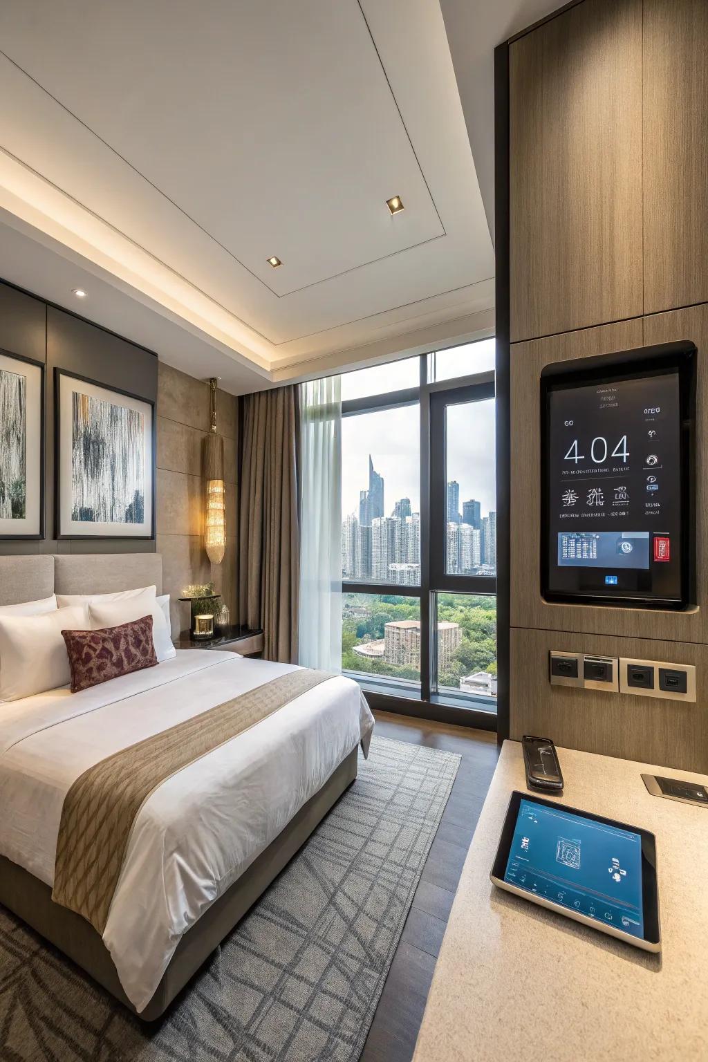Intelligent technology betters coziness and personalization within hotel rooms.