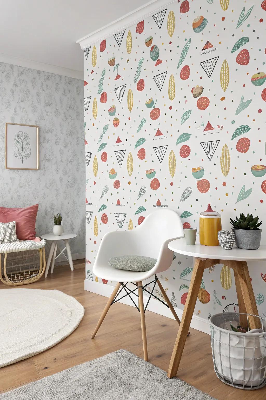 Adhesive wallpaper for spirited designs