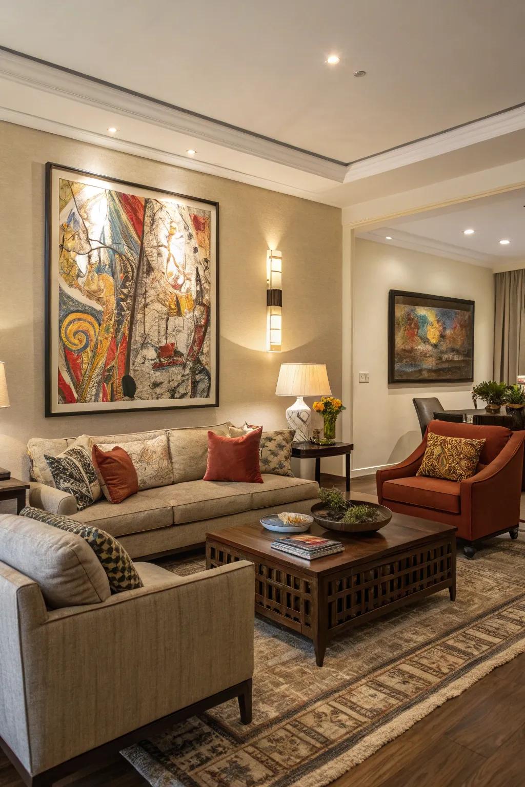 Bold artistic pieces make a declaration and infuse persona.