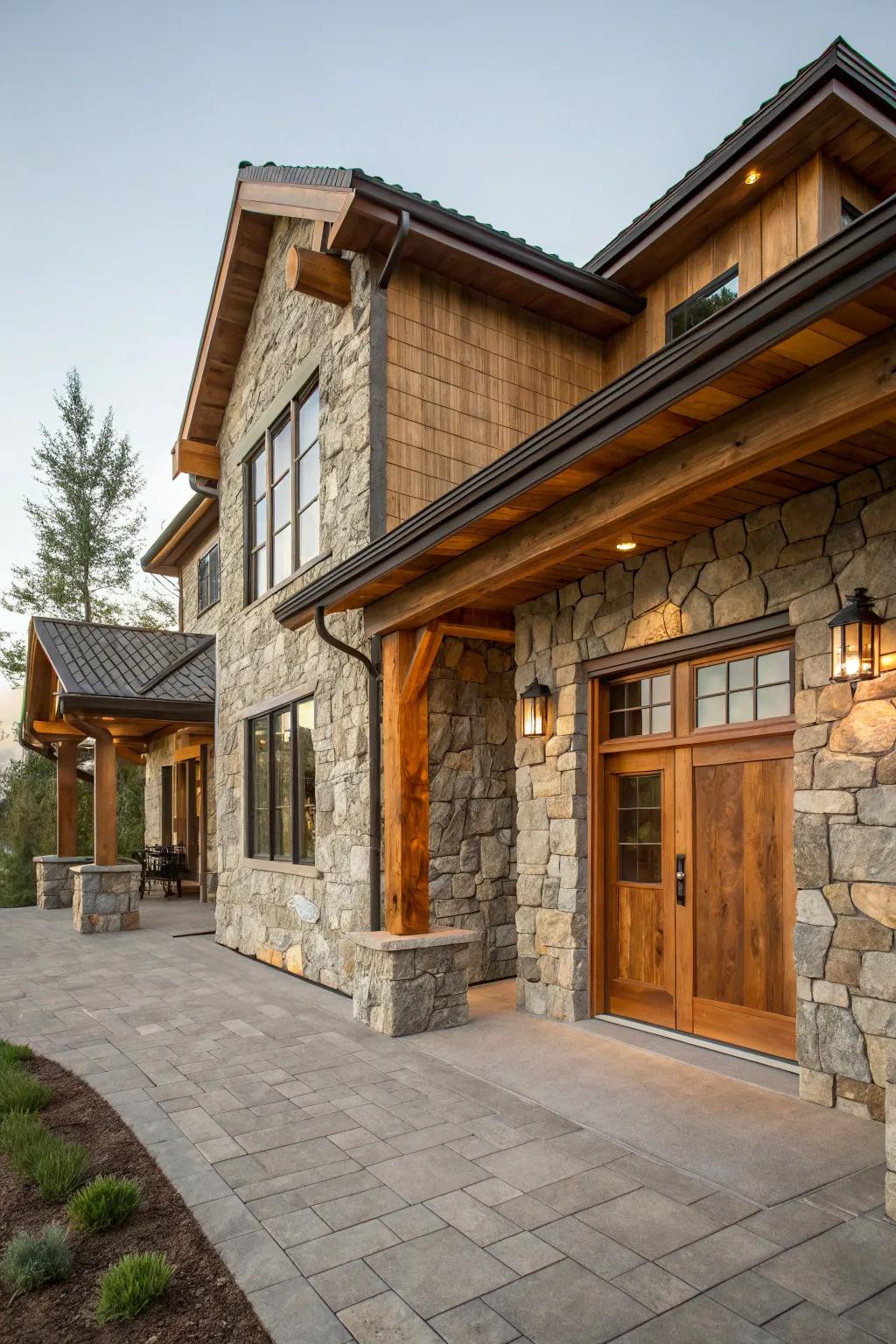 A harmonious blend of rock and wood.