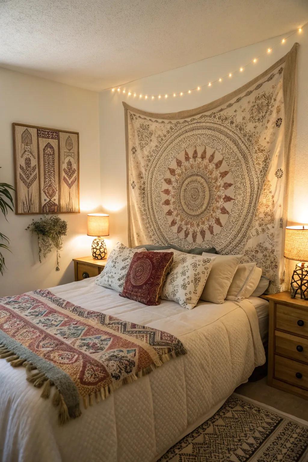 Layering woven materials introduces richness and warmth to any area.