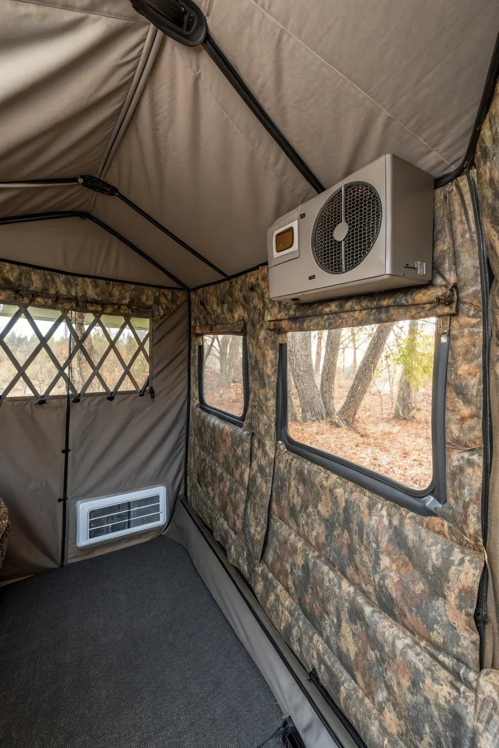 Ventilation configurations aid in sustaining fresh air and forestalling moisture build-up.