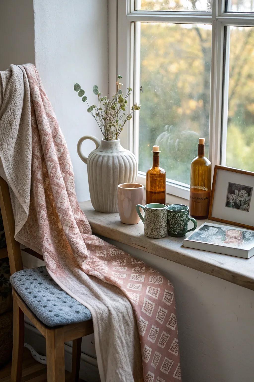Layering different textures adds depth and visual intrigue.