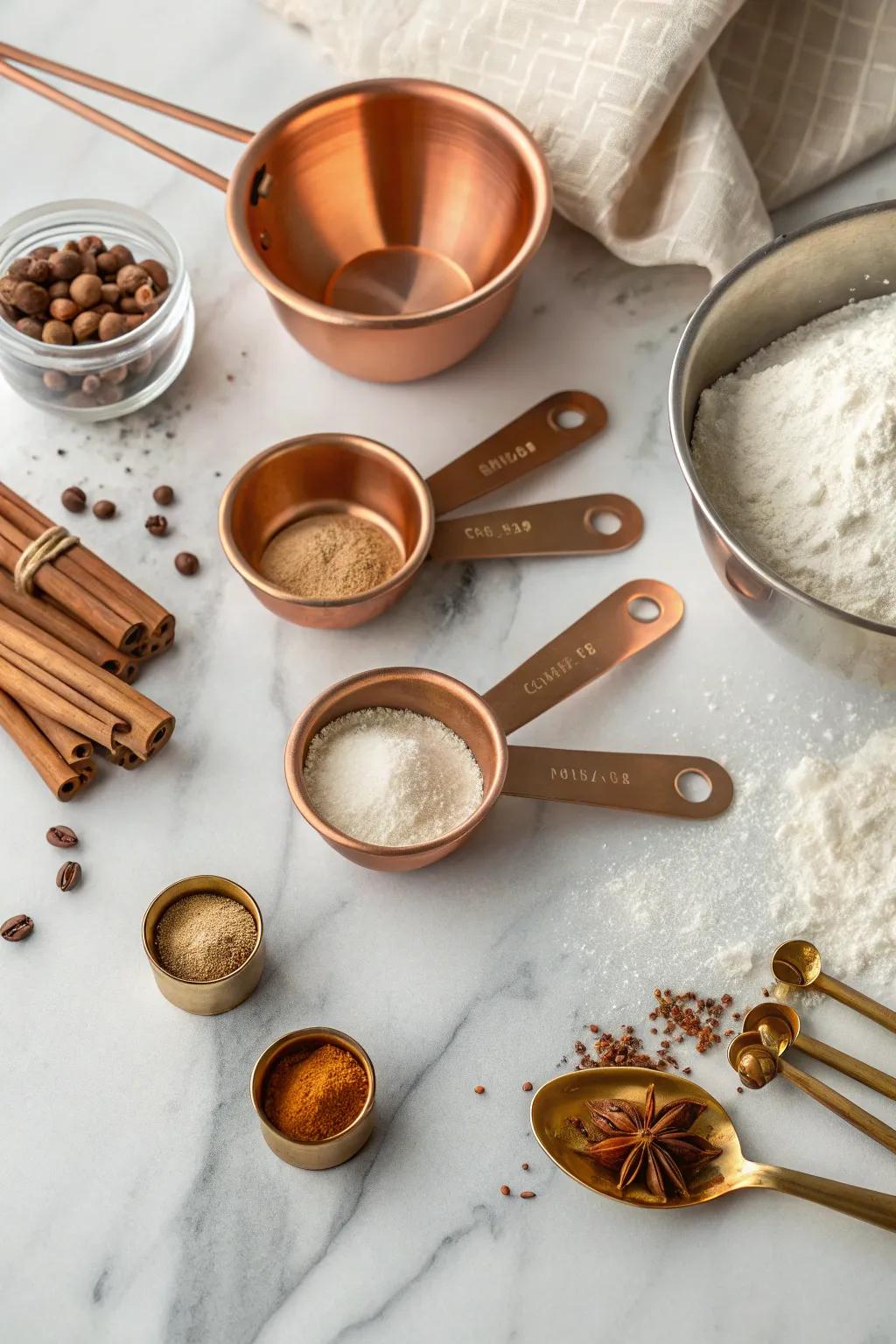 Incorporate a hint of elegance into baking with metal scoops.
