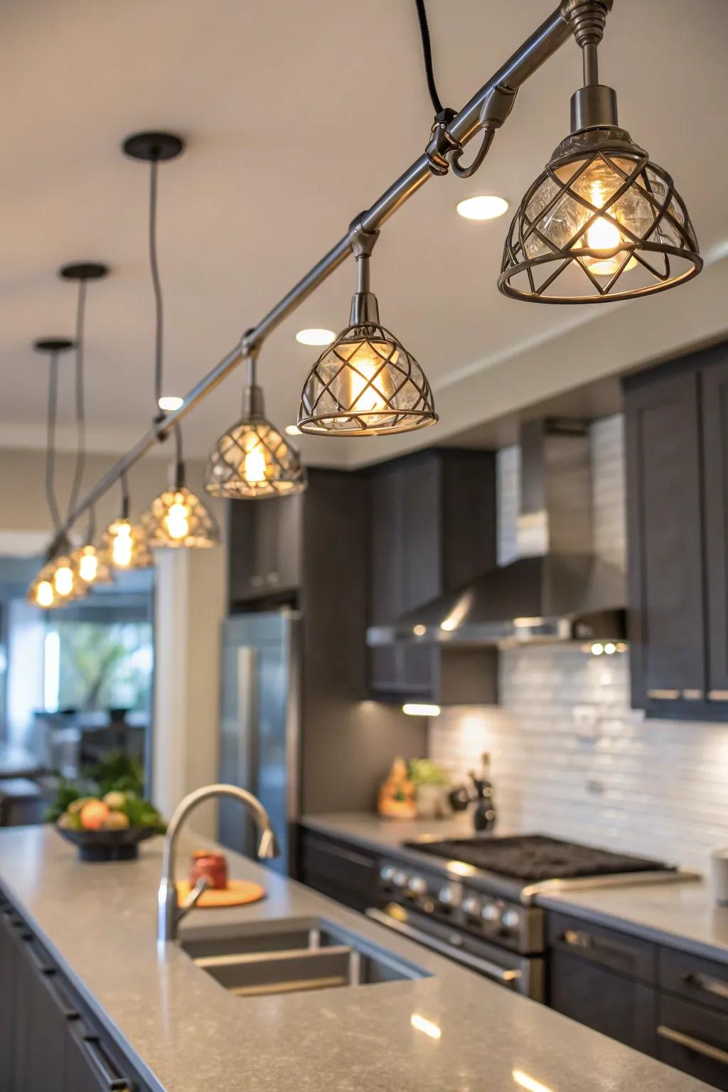 Explore creative lighting setups with flexible rails.