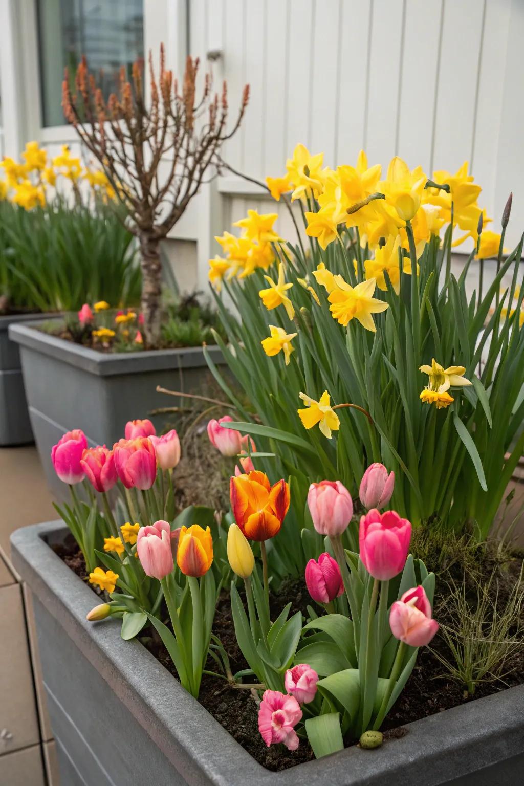 <strong>Blossom rockets</strong> and <strong>golden trumpets</strong> in containers, offering flexible placement and vibrant colors.” loading=”lazy” class=”pimg”>
	</picture><figcaption><strong>Blossom rockets</strong> and <strong>golden trumpets</strong> in containers, offering flexible placement and vibrant colors.</figcaption></figure>
<p>Plant <strong>blossom rockets</strong> and <strong>golden trumpets</strong> in containers for a flexible gardening solution. Move them around as needed to design central points or fill empty spaces.</p>
<h3>A few relevant products:</h3>
<ul class=