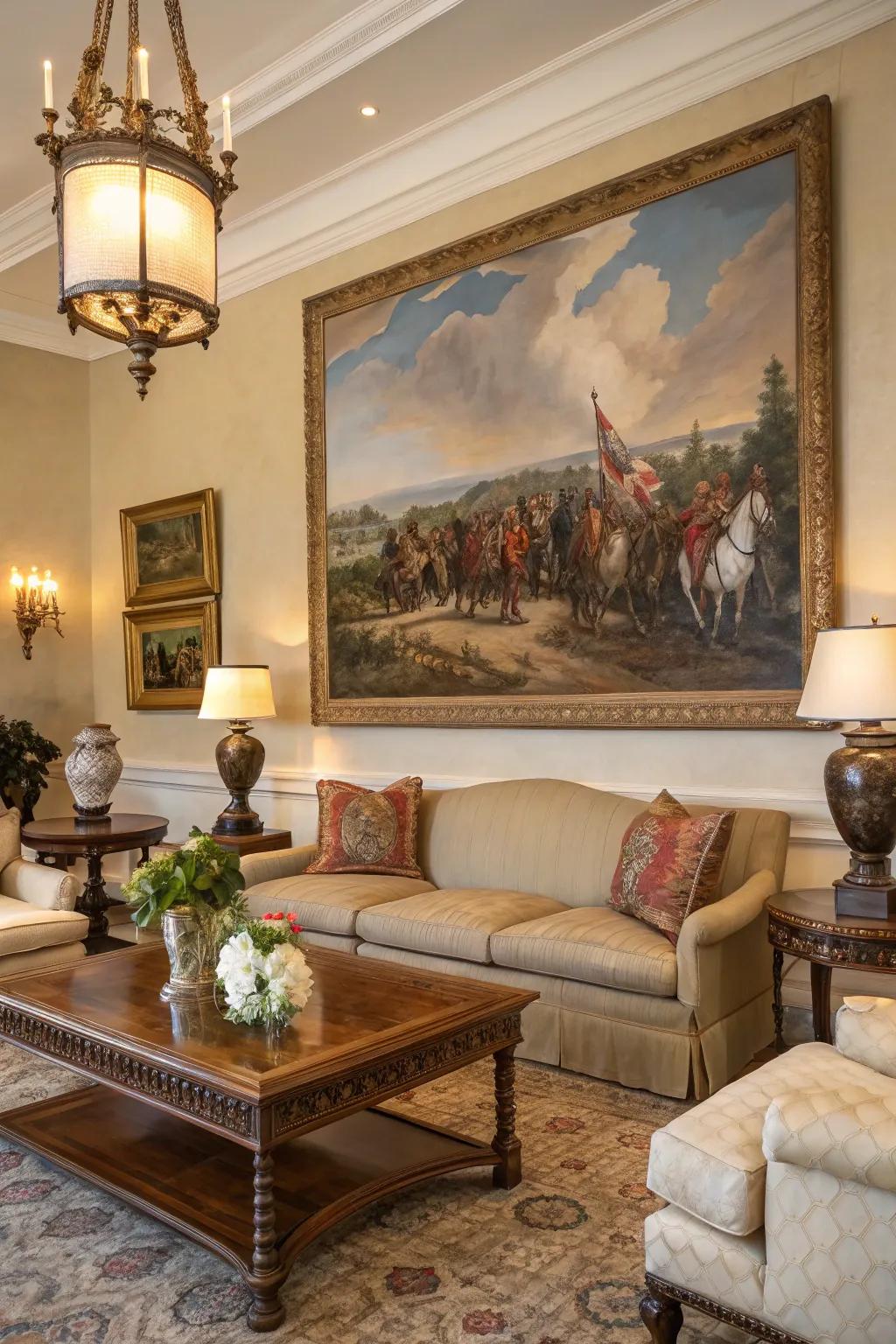 Historical paintings spark conversation and add depth to your decor.