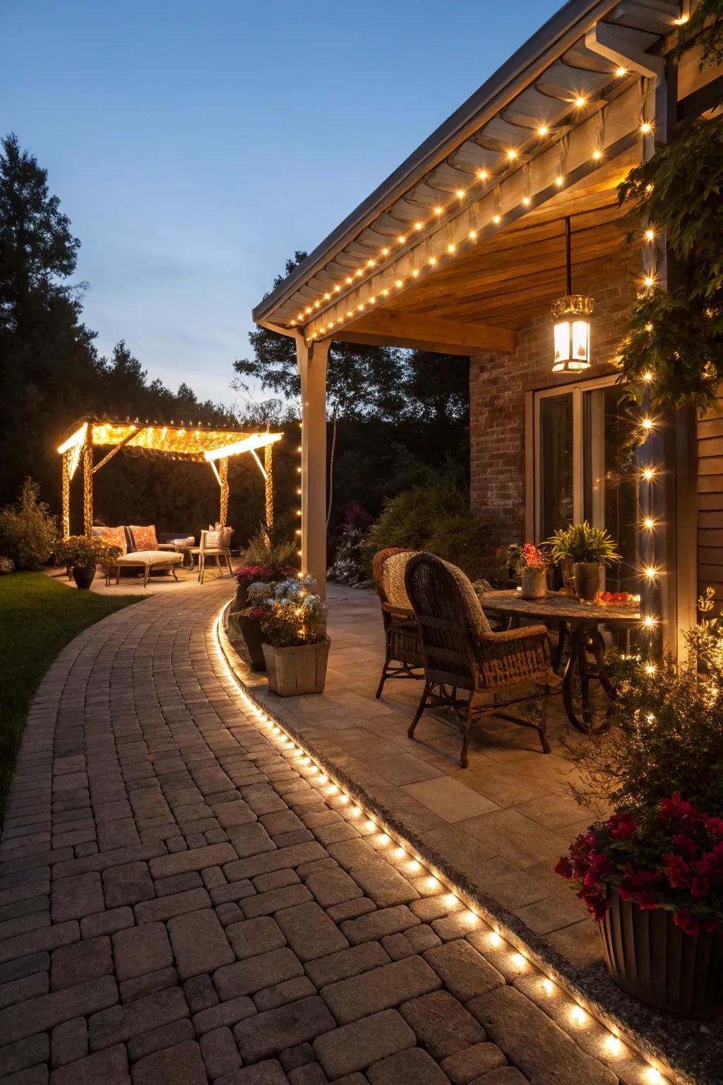 Outdoor gatherings enhanced by LED ribbon lighting.