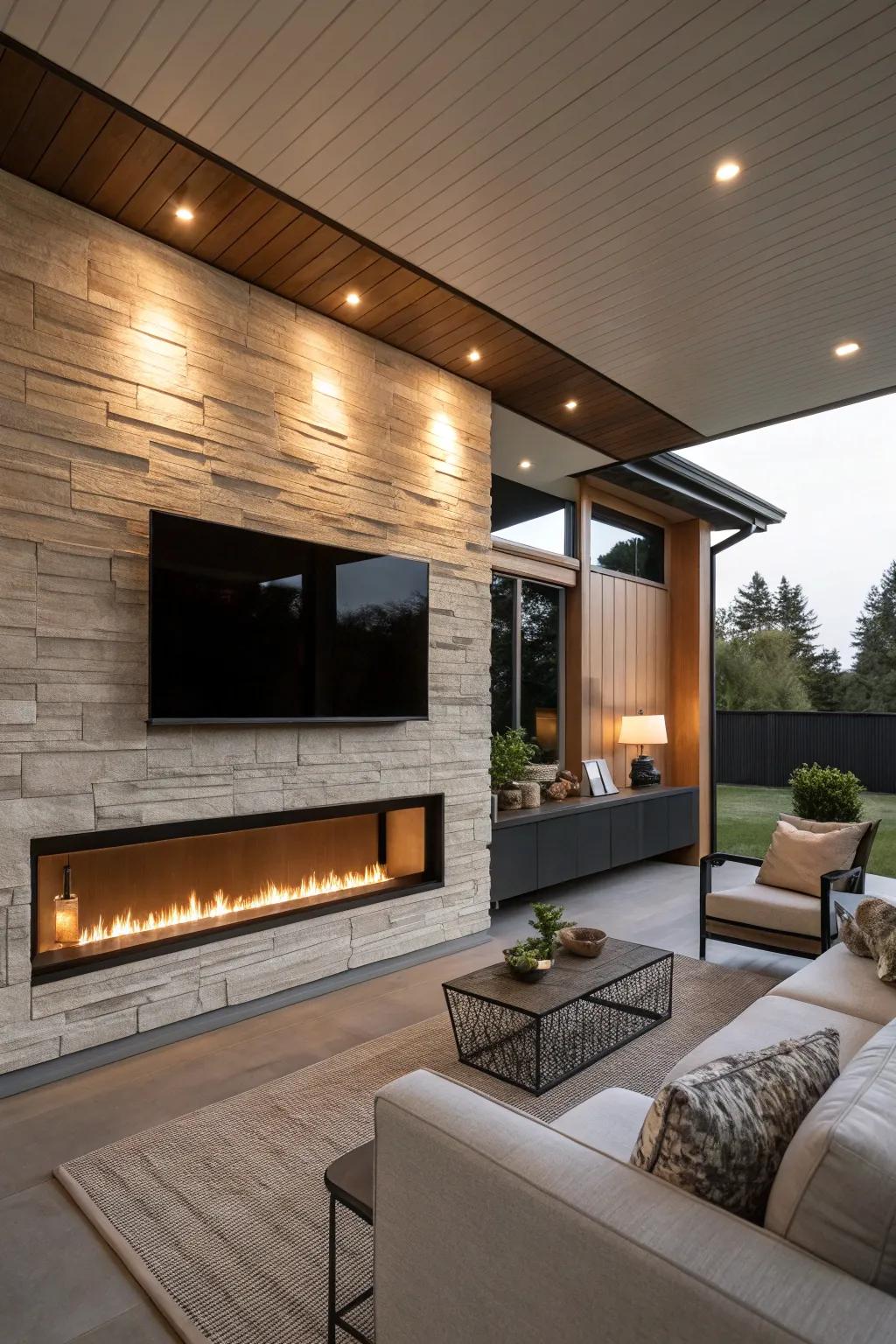 Establish ambiance with highlight illumination around your heater.