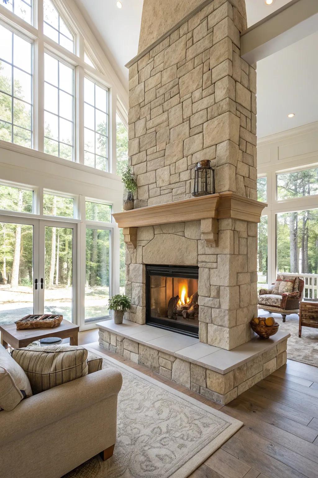 Light stones make an invigorating and open feel.
