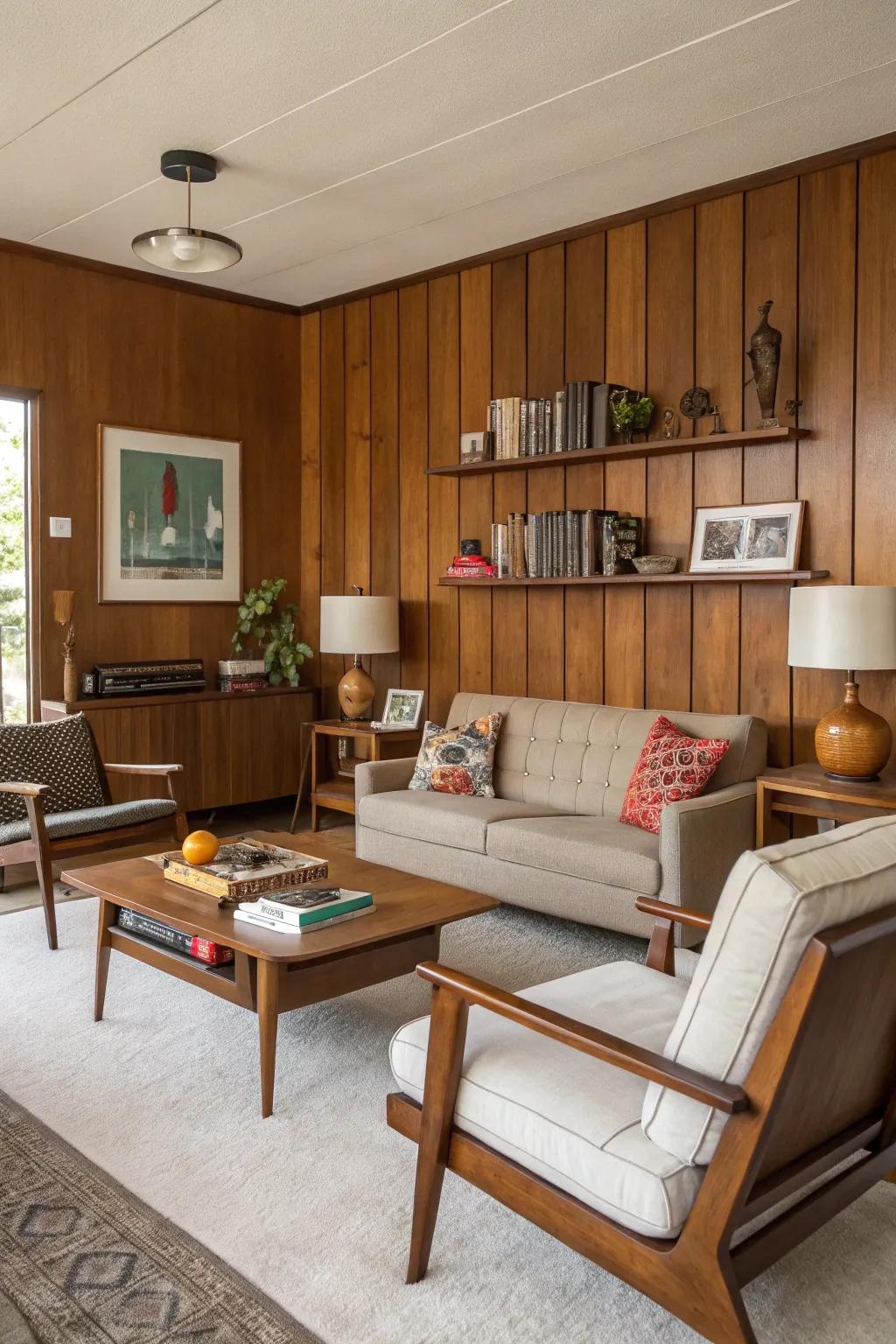 Vintage era panels introduce retro charm.