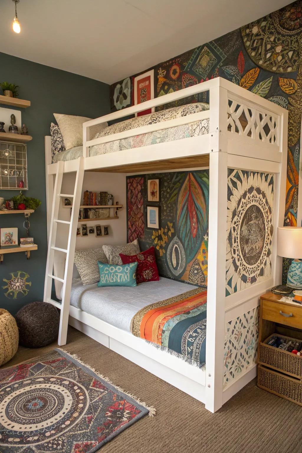 A high sleeper that doubles as a canvas for artistic expression.