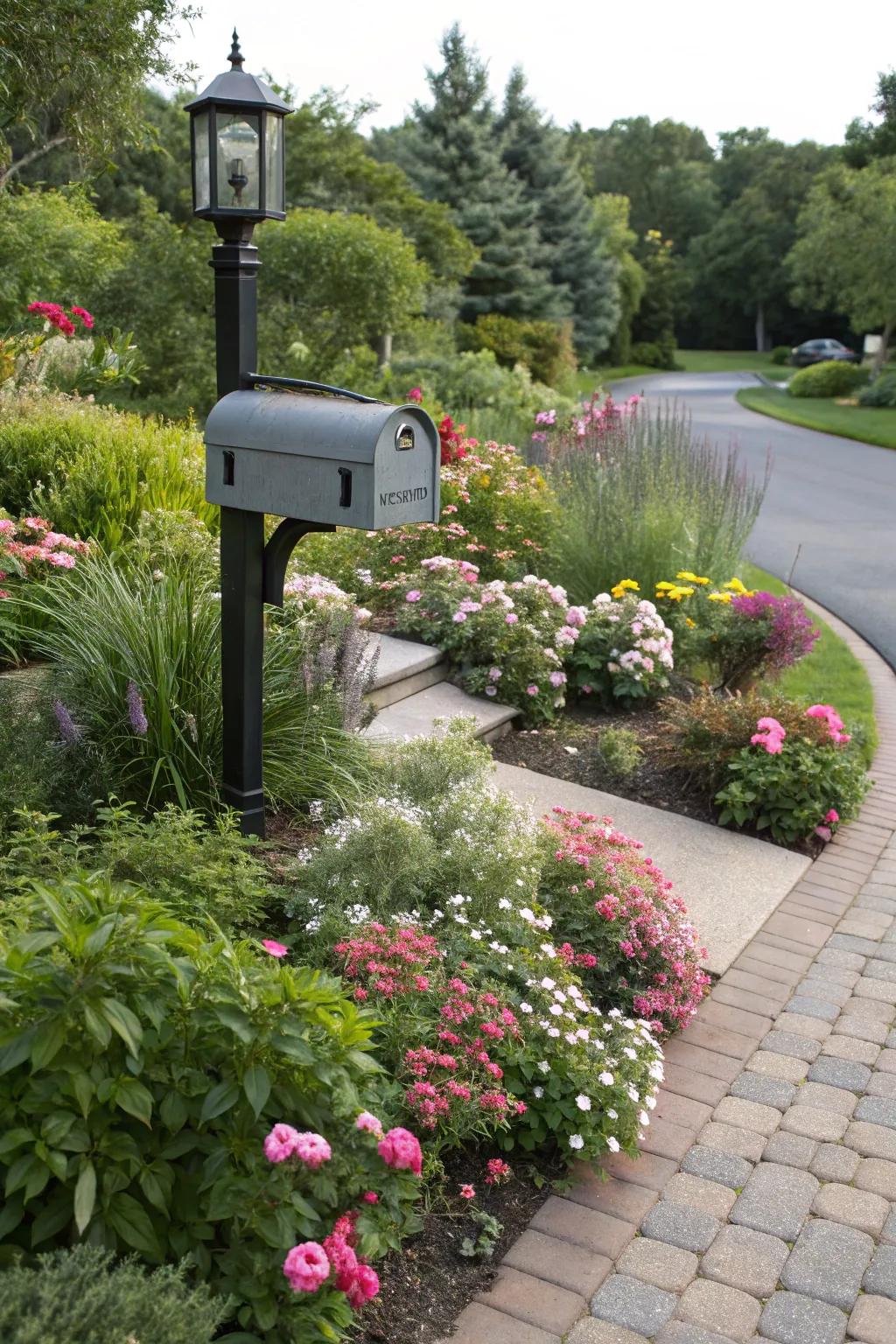 Layered planting introduces depth and visual interest to your mailbox.
