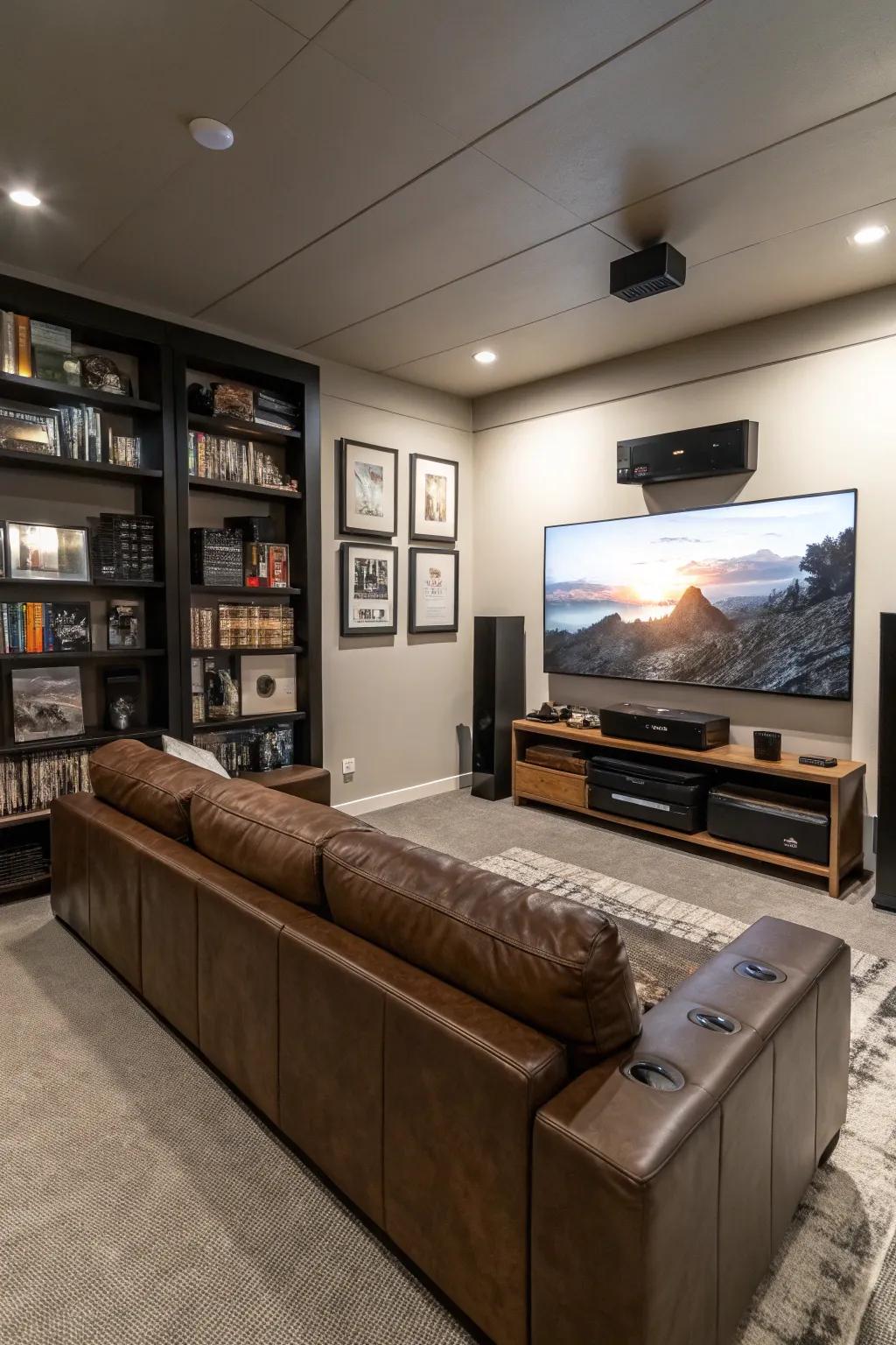 Technological integration keeps your man cave state-of-the-art.