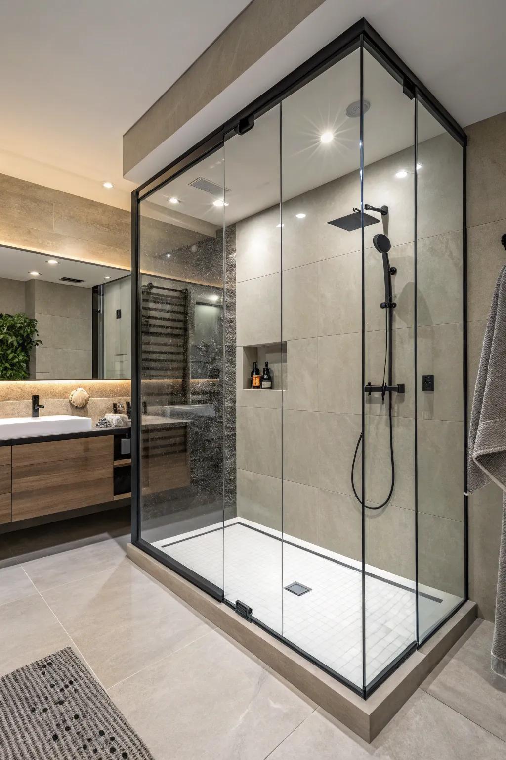 A doorless shower creates a seamless flow in your bathroom.