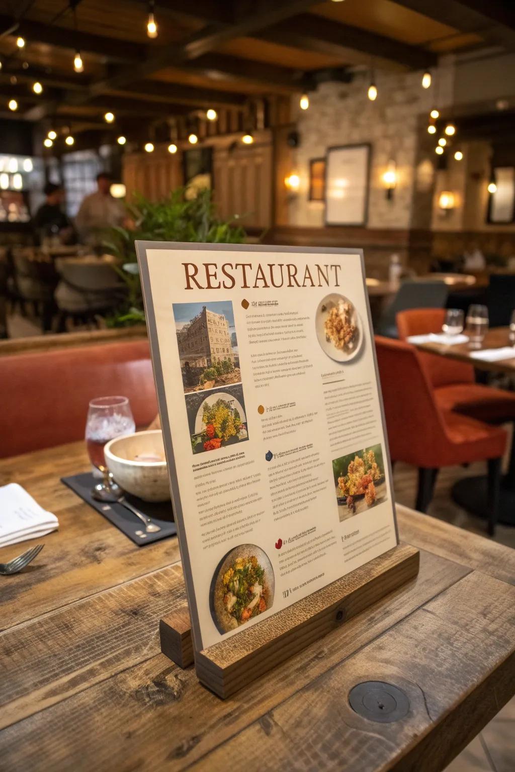 A skillfully crafted story enhances the richness of the dining experience.