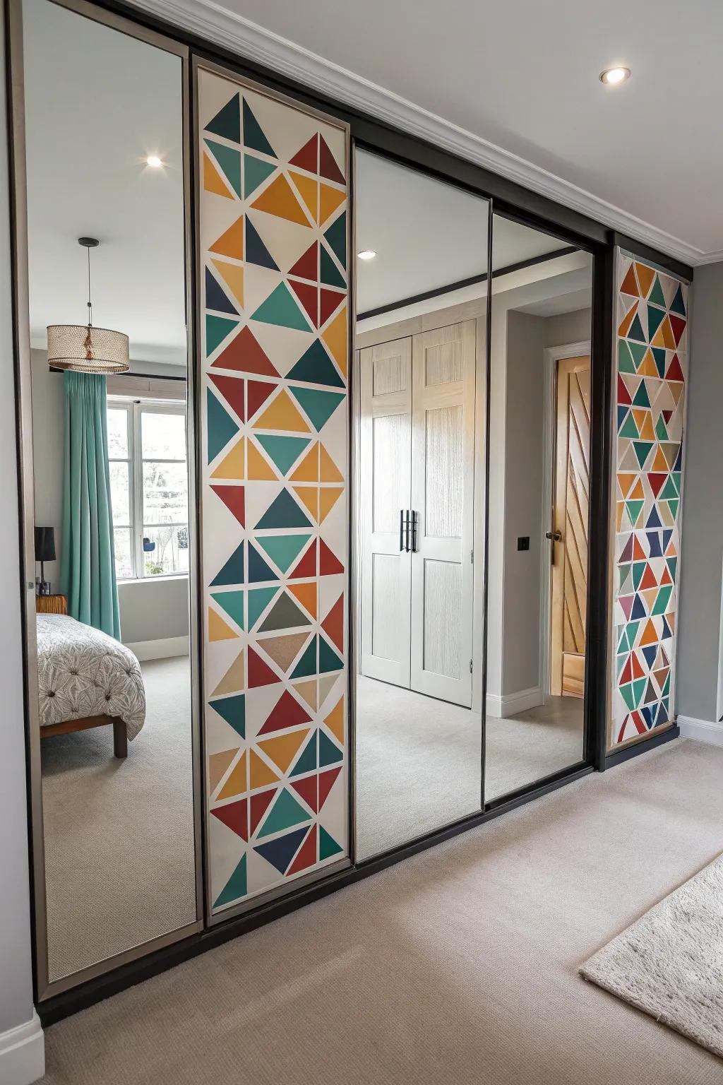 Introduce a modern touch with geometric mirrored designs.