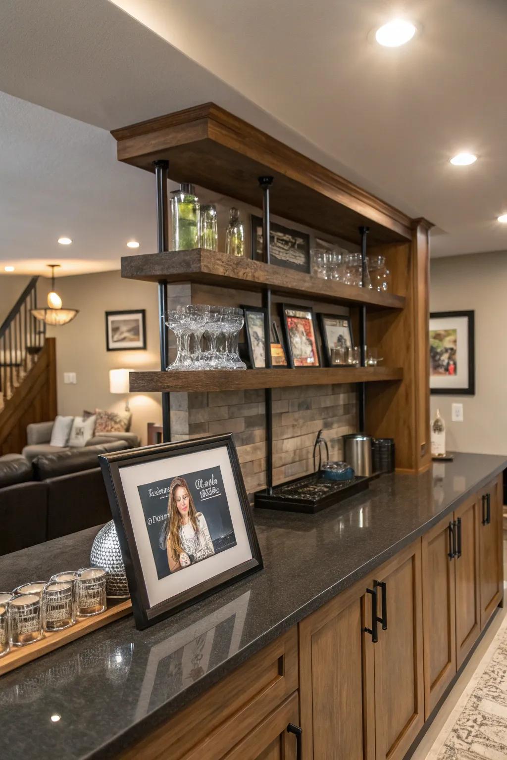 Private traces make this contemporary bar uniquely yours.