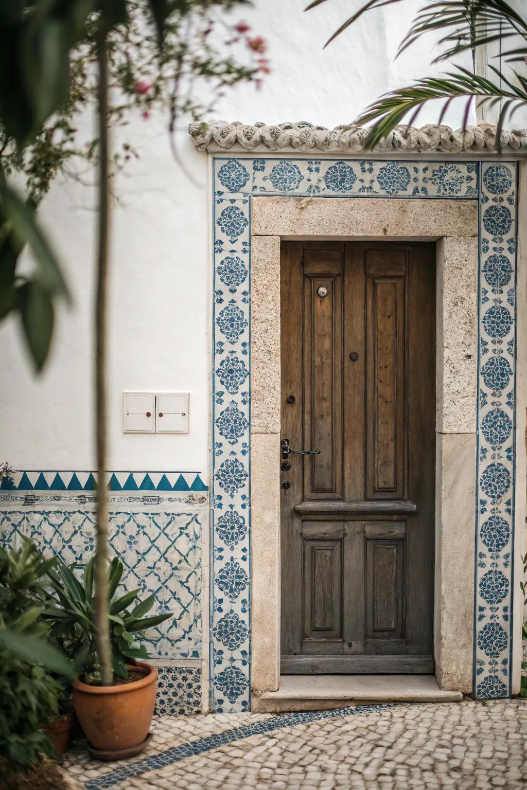 Tile frames add a surprising and vibrant touch.