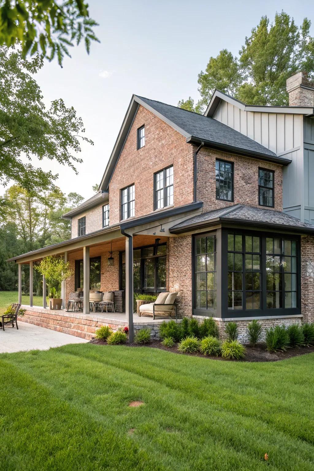 Textural delight: Painted brick blends old and new.