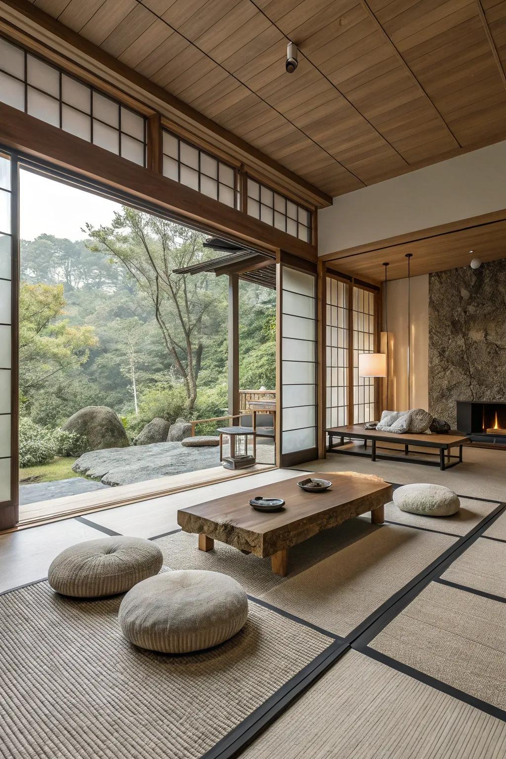 Zen features making a peaceful and balanced atmosphere.