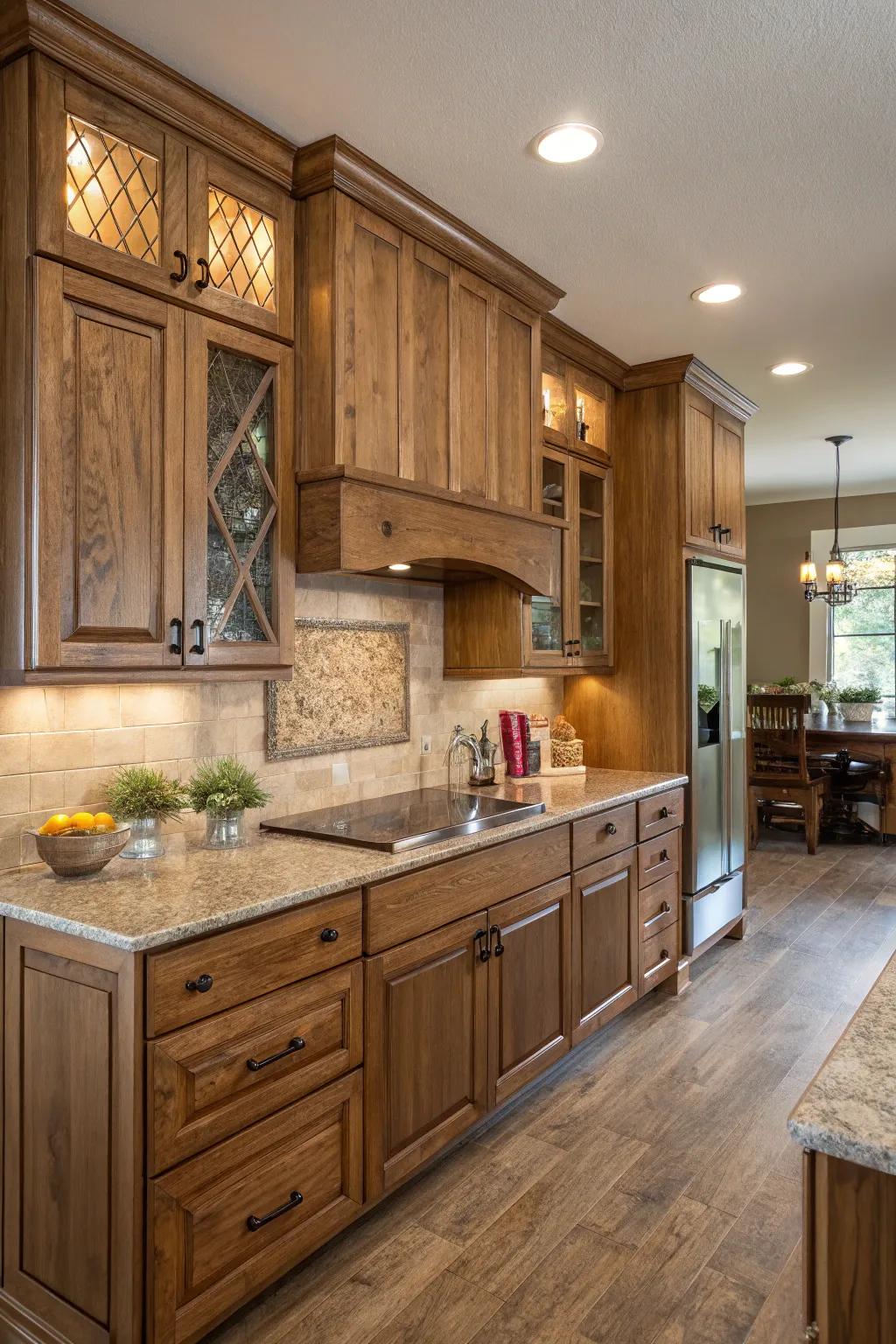 Combining textures enriches modern kitchens with paneled-oak cabinets, adding both dimension and appeal.