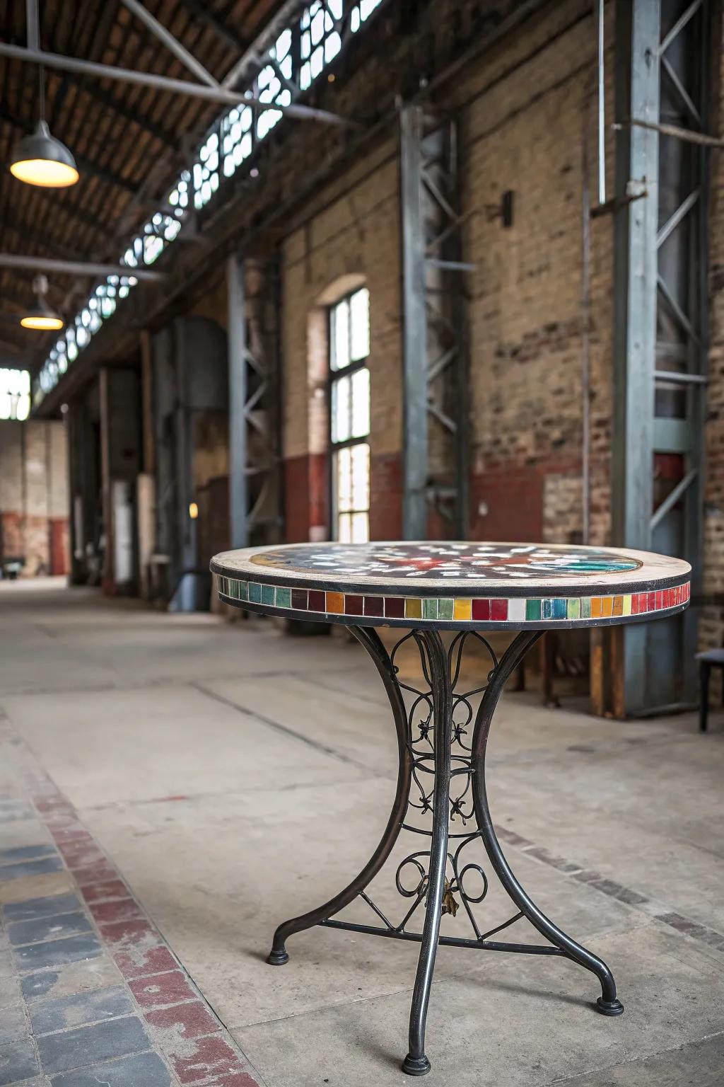 Urban mosaics unite metal and tiles for a contemporary intensity.