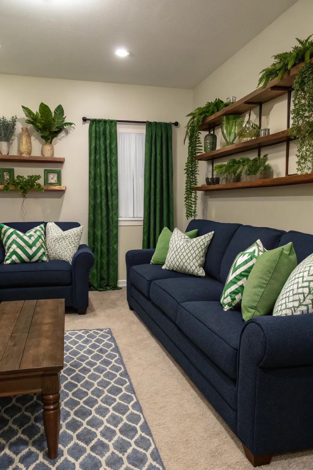 Symmetrical layout brings equilibrium to the living room.